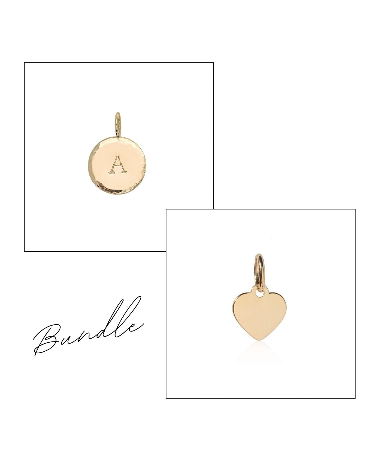 Mini Heart Tag & Halo Pendants Set