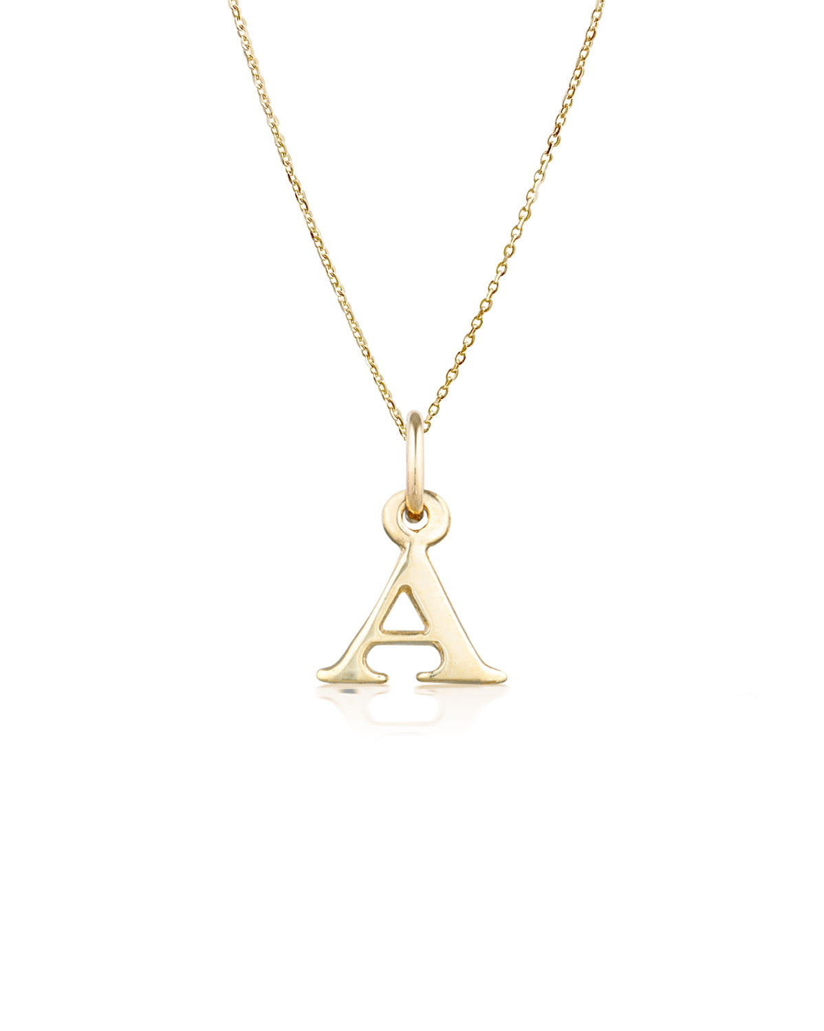 Block Letter Necklace (Yellow Gold)