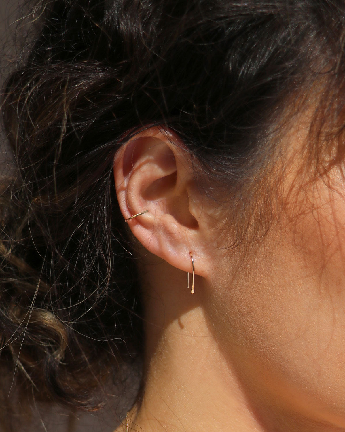 Arc Earrings & Fine Ear Cuff Set