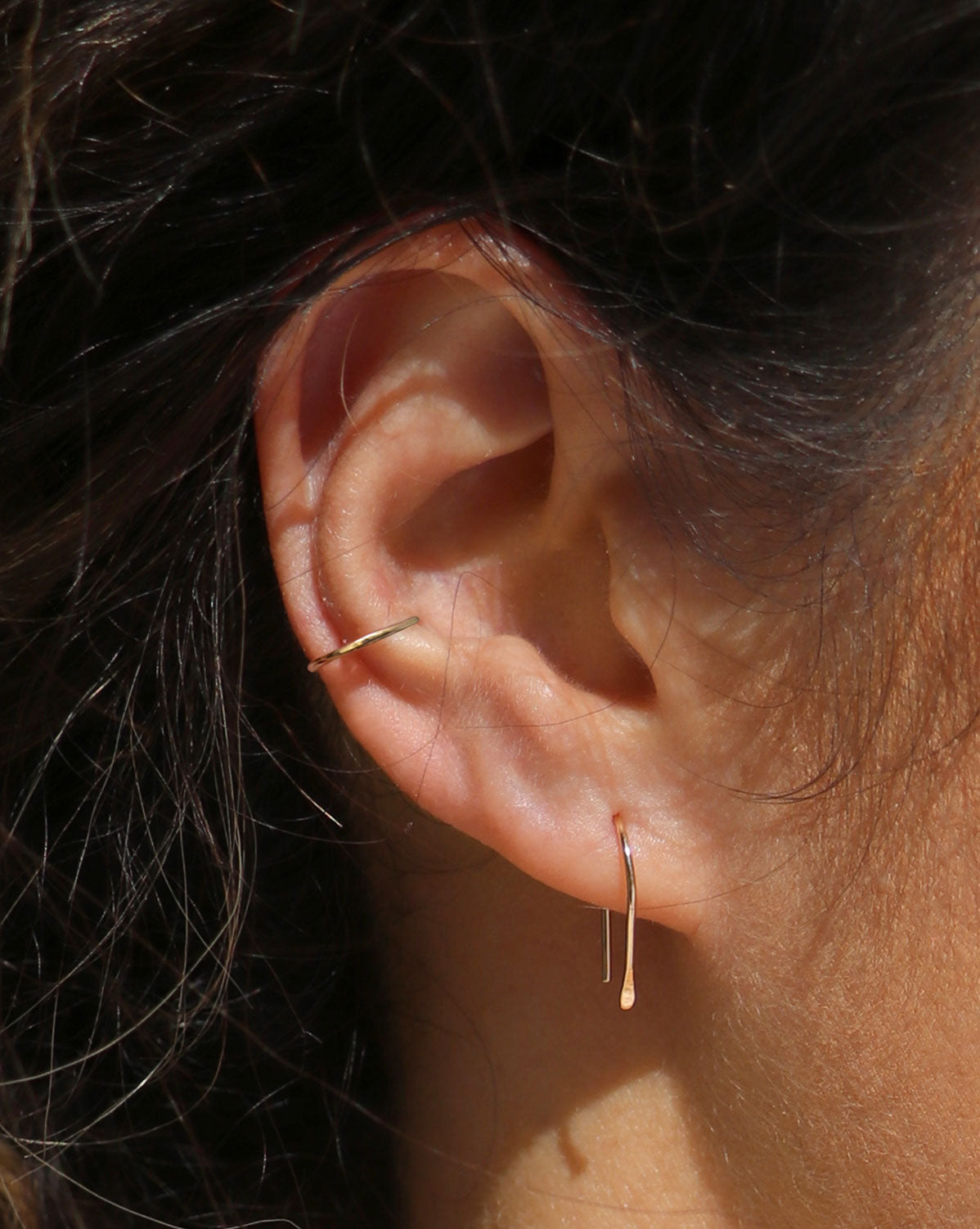 Arc Earrings & Fine Ear Cuff Set
