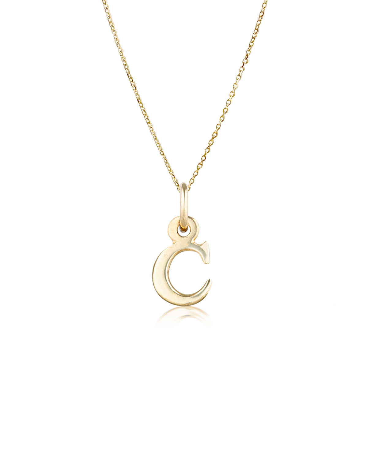 Block Letter Necklace (Yellow Gold)