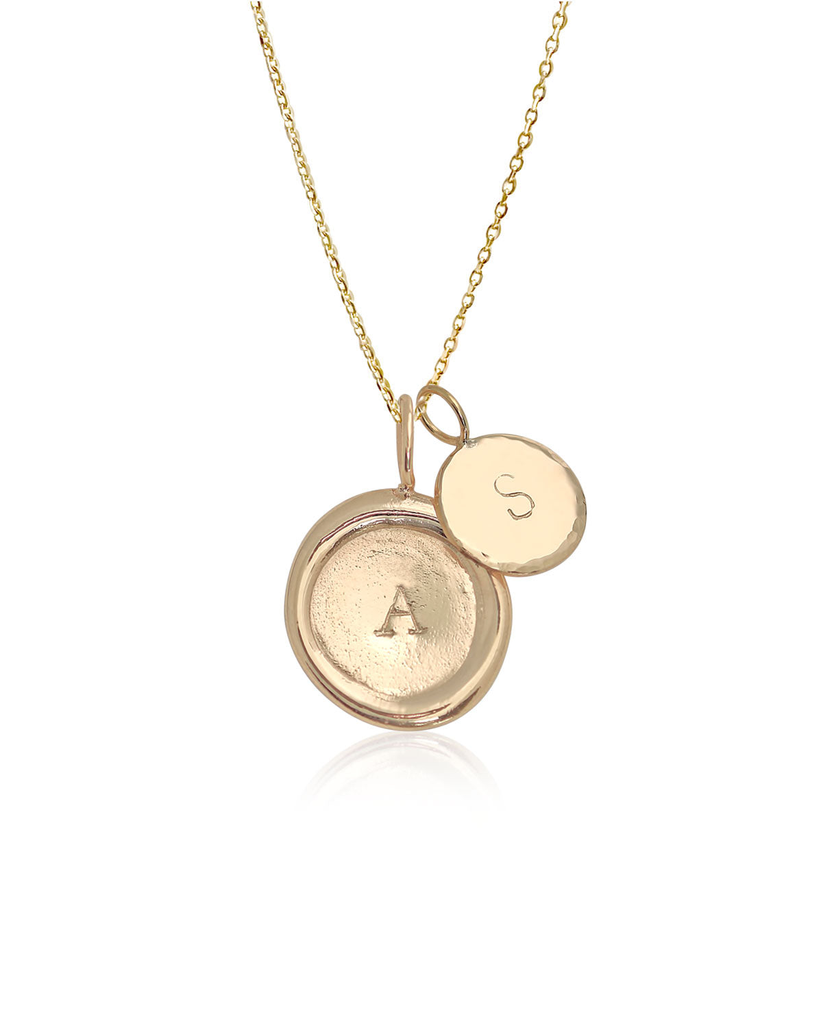 Seal & Halo Necklace Set (Yellow Gold)