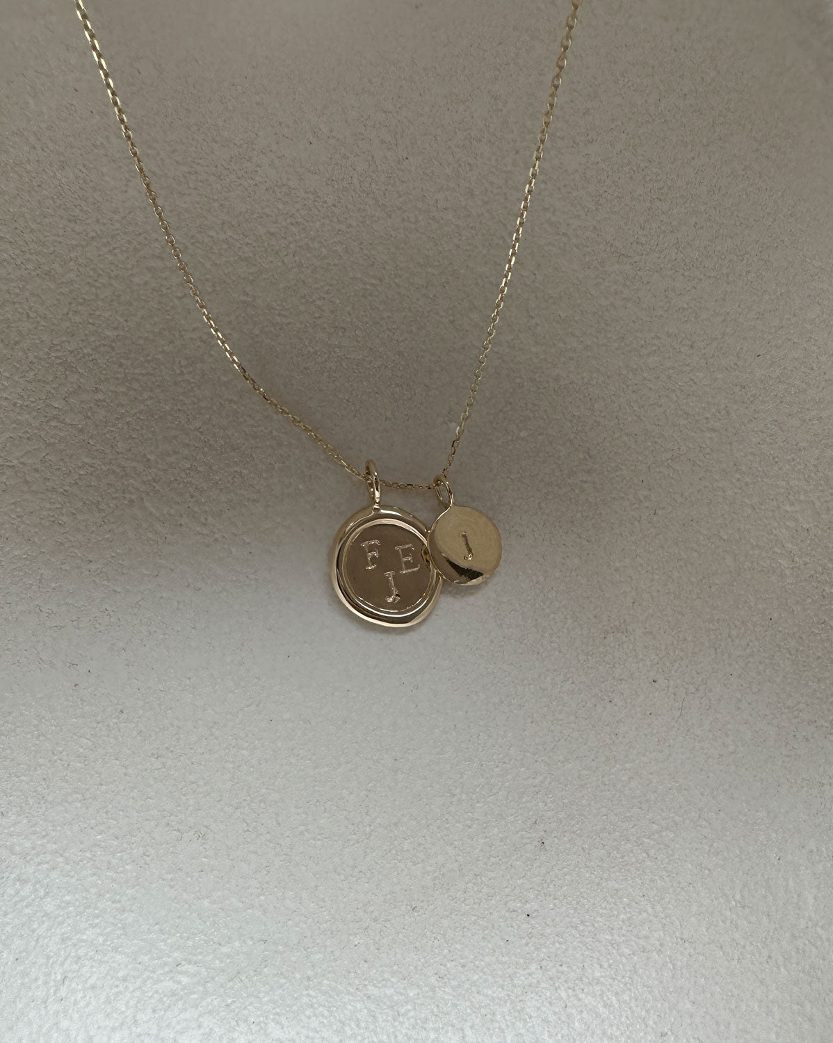 Double Initial Necklace (Yellow Gold)