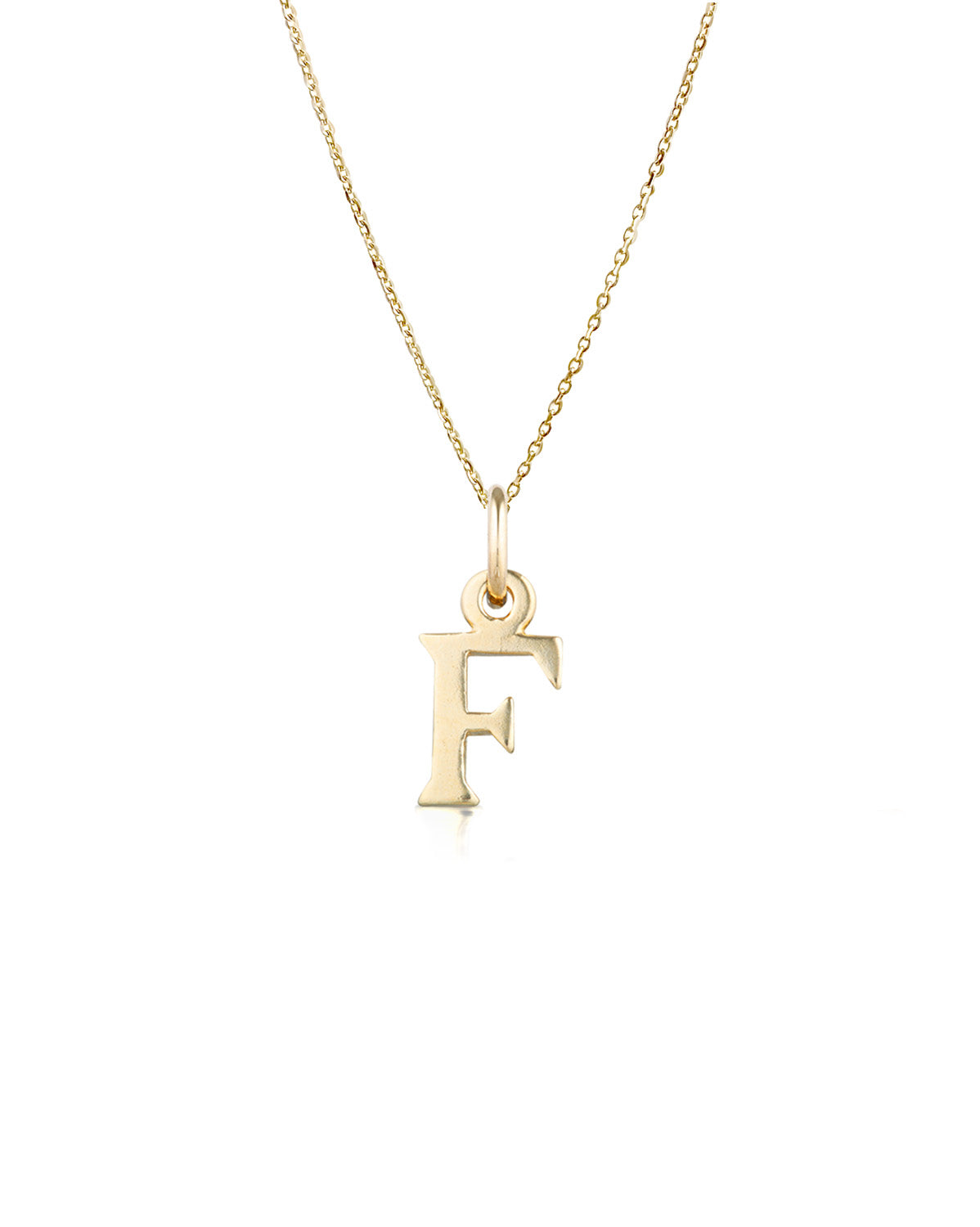 Block Letter Necklace (Yellow Gold)