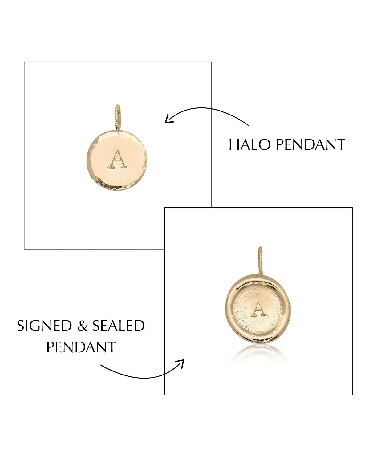 Seal & Halo Pendants Set