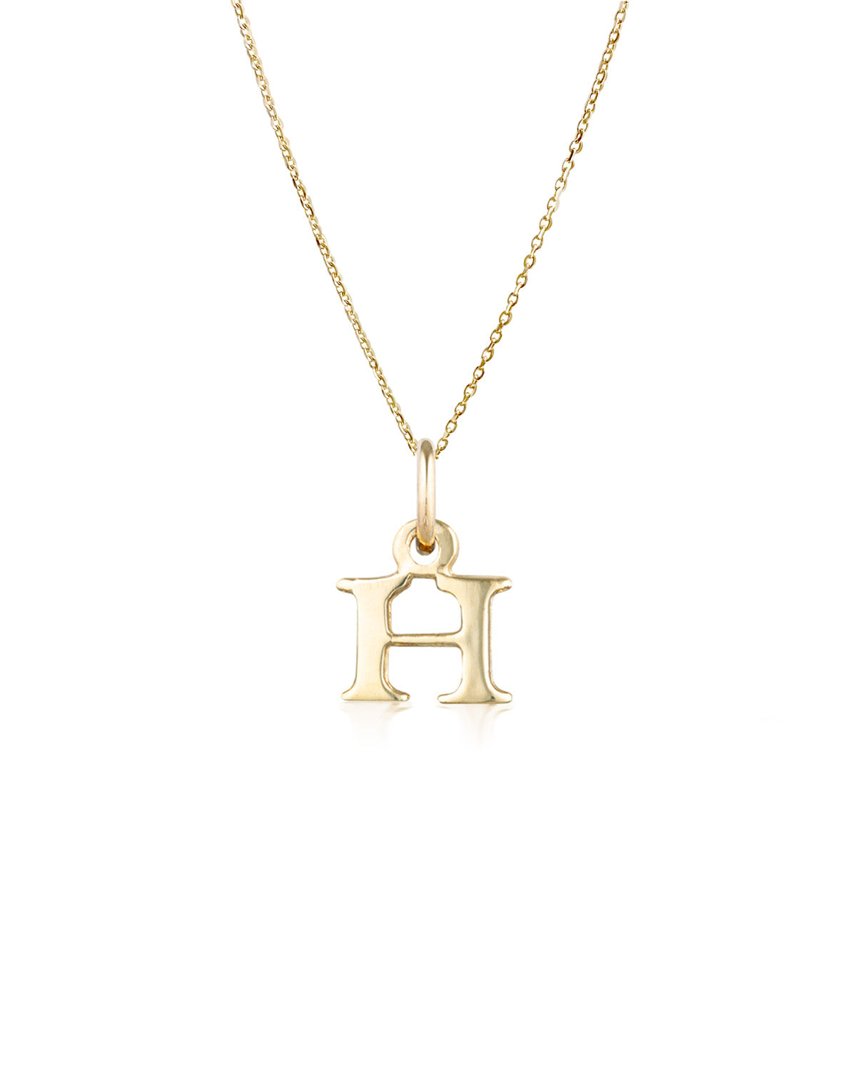 Block Letter Necklace (Yellow Gold)