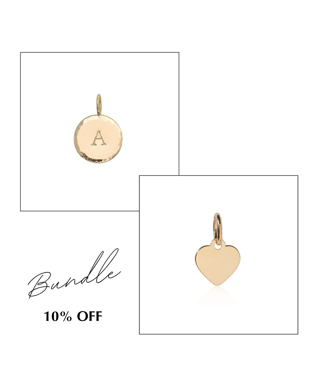 Mini Heart Tag & Halo Pendants Set