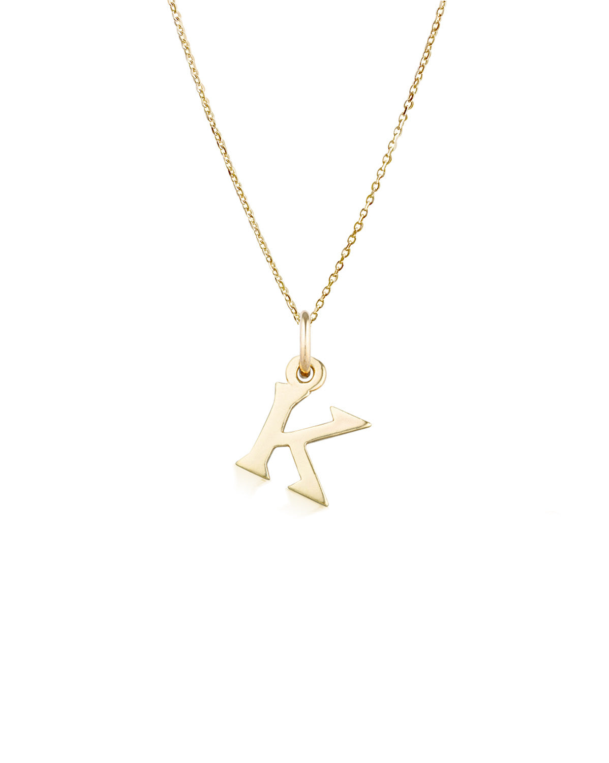 Block Letter Necklace (Yellow Gold)