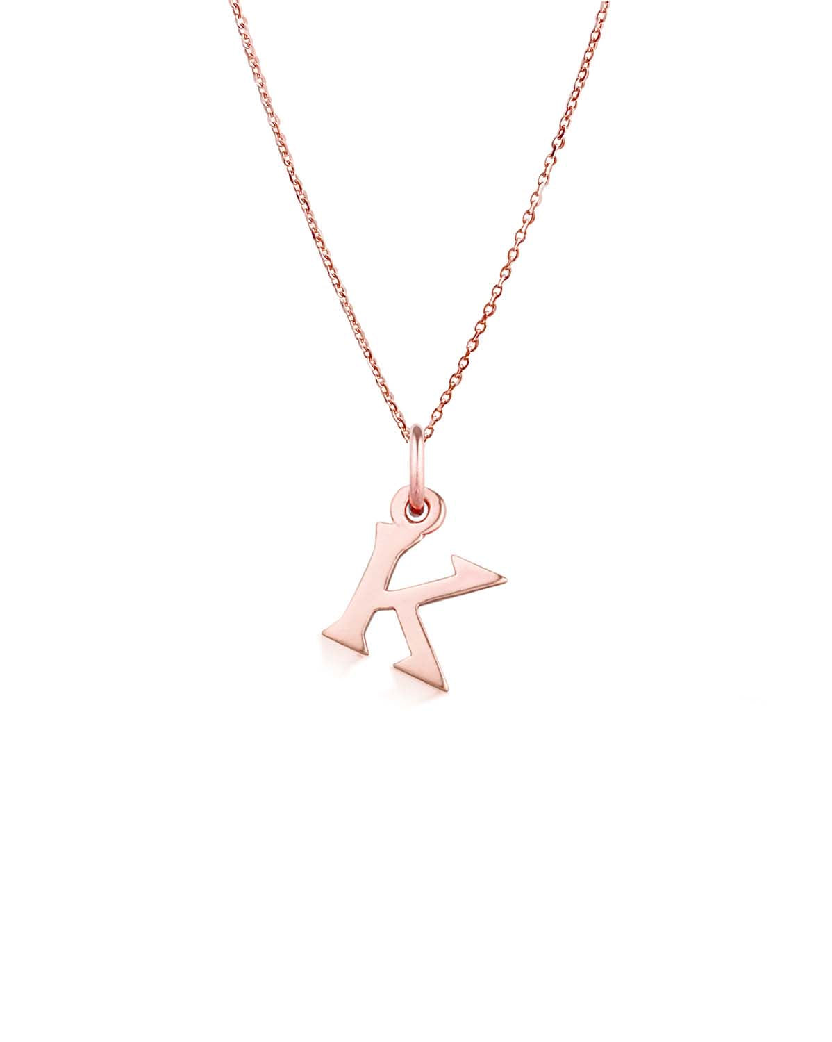 Block Letter Necklace (Rose Gold)