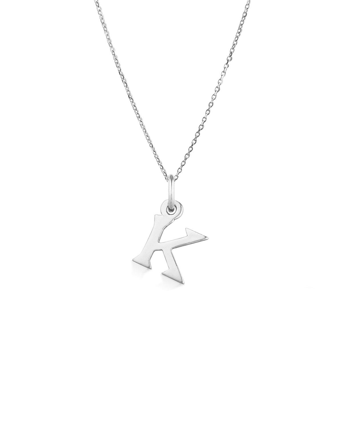 Block Letter Necklace (Silver)