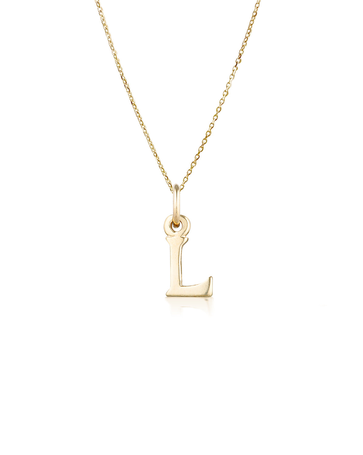 Block Letter Necklace (Yellow Gold)