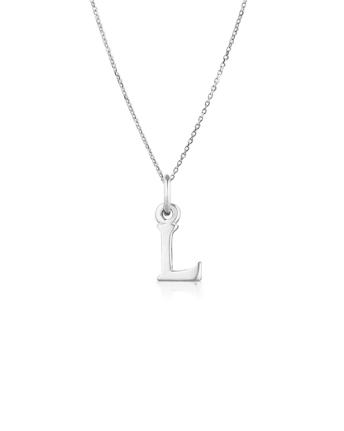 Block Letter Necklace (Silver)