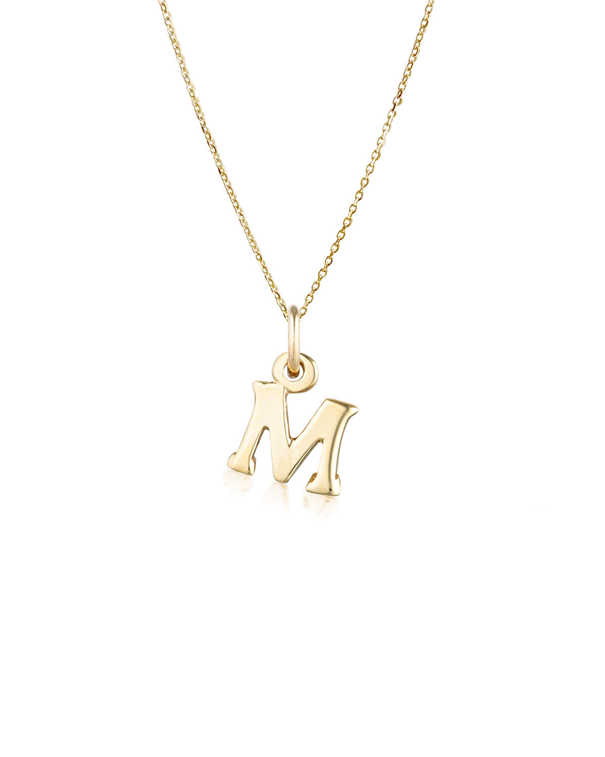 Block Letter Necklace (Yellow Gold)