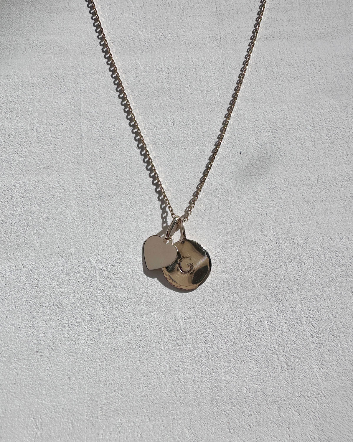 Mini Heart Tag & Halo Pendants Set