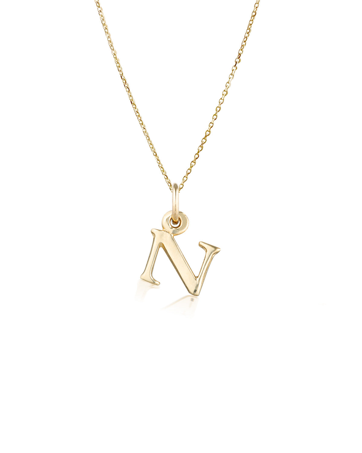 Block Letter Necklace (Yellow Gold)