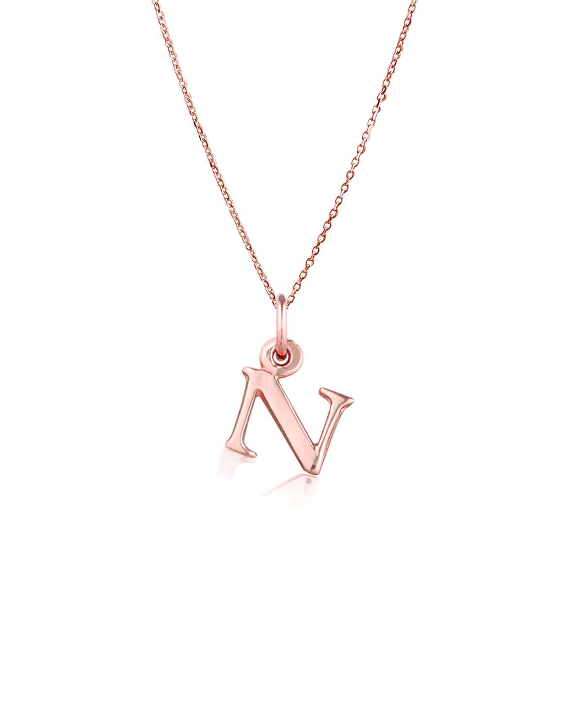 Block Letter Necklace (Rose Gold)