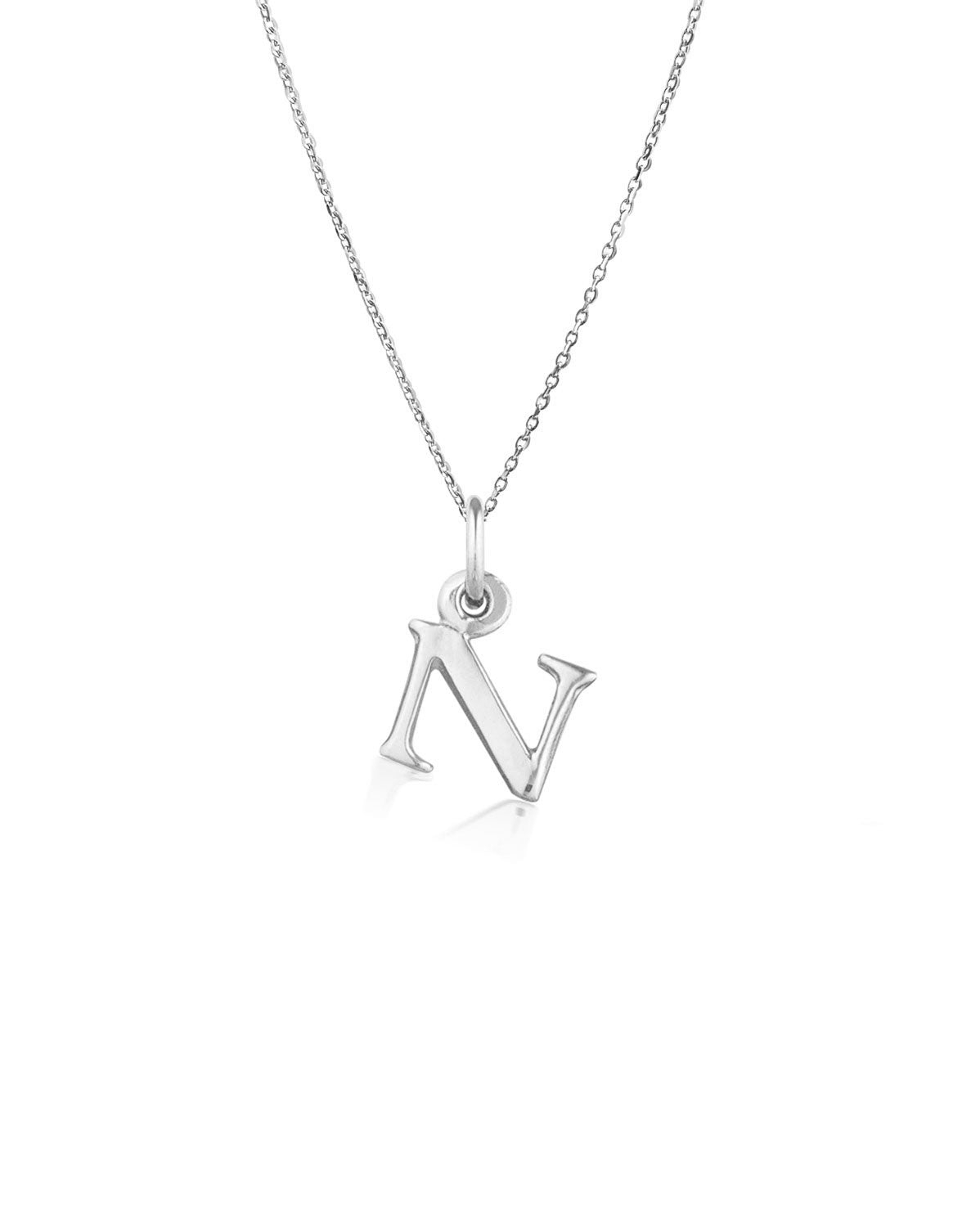 Block Letter Necklace (Silver)