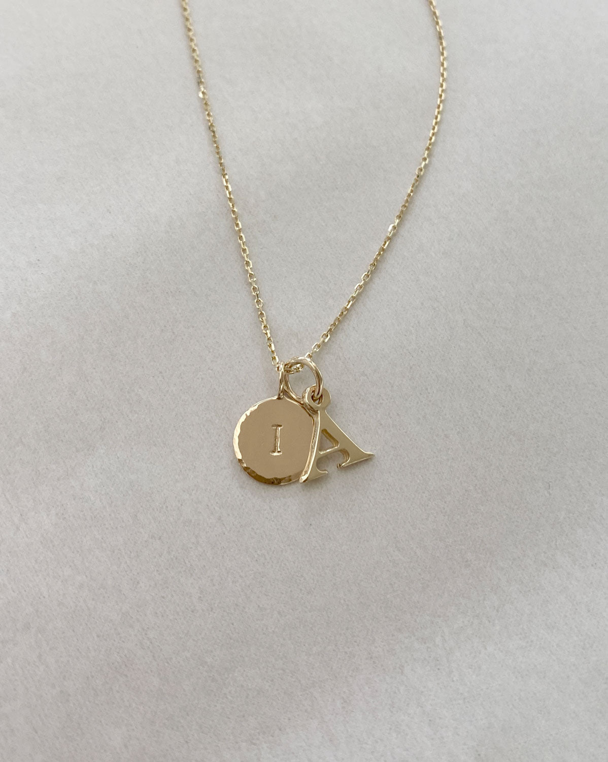 Halo & Block Letter Pendants Set