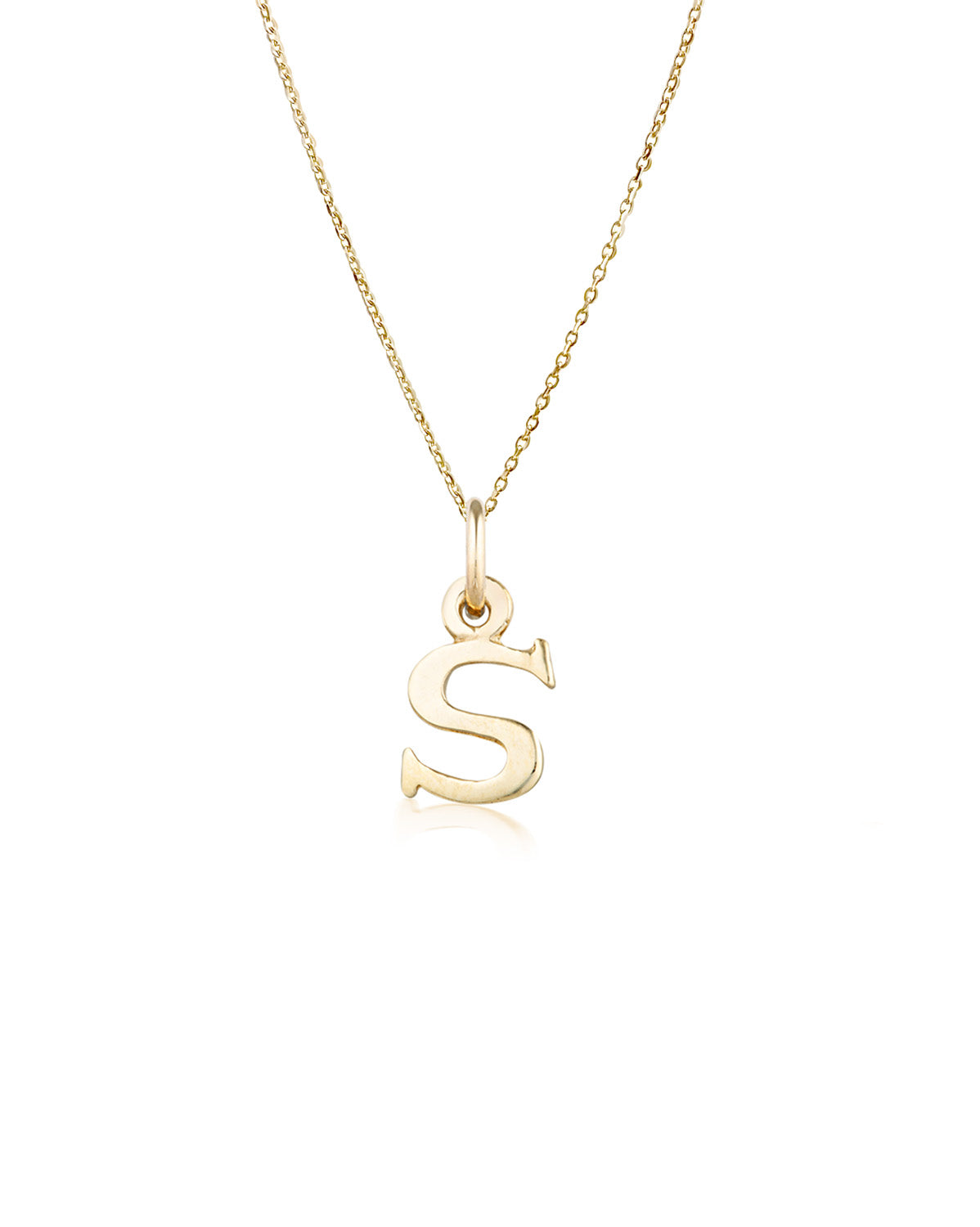Block Letter Necklace (Yellow Gold)