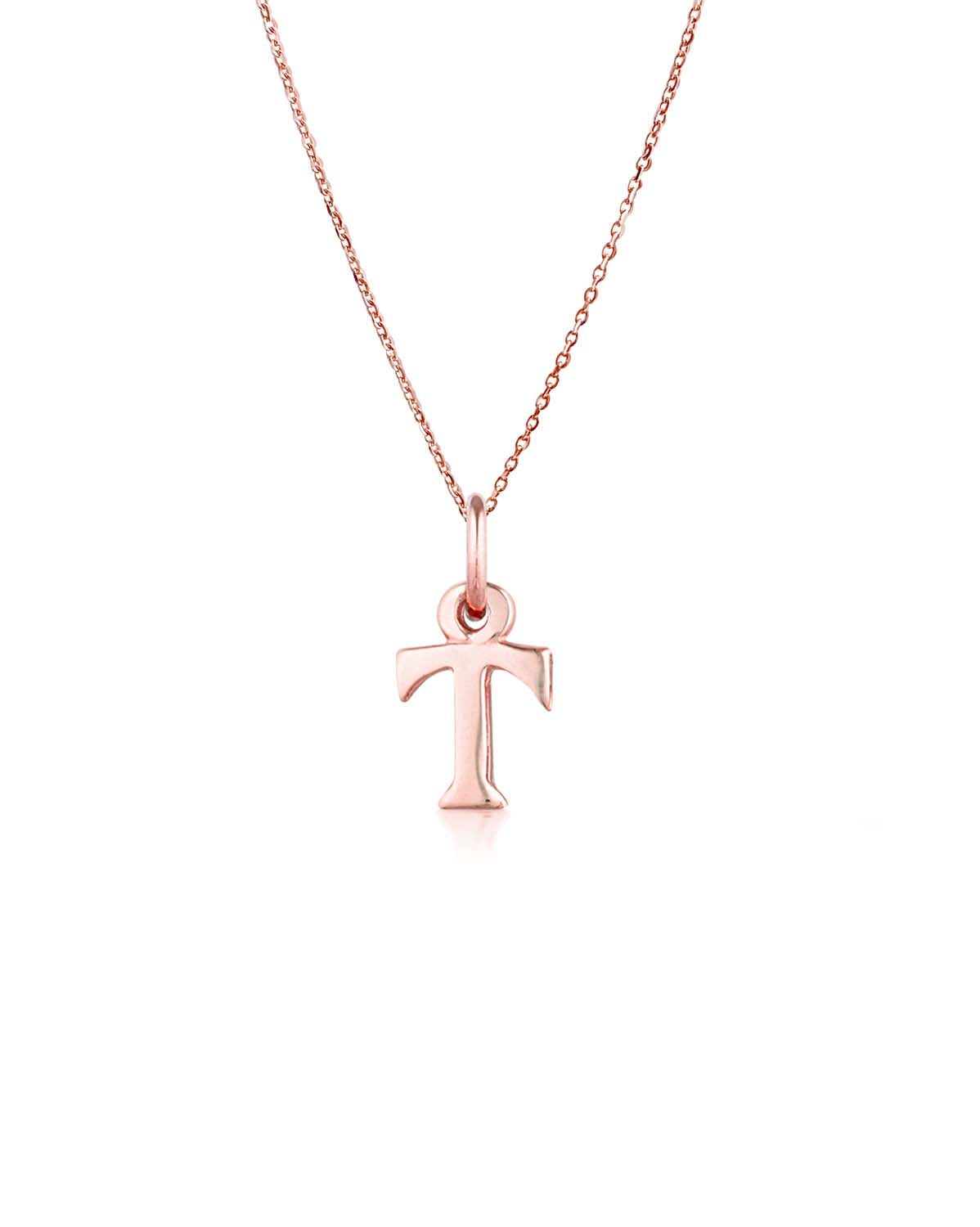 Block Letter Necklace (Rose Gold)