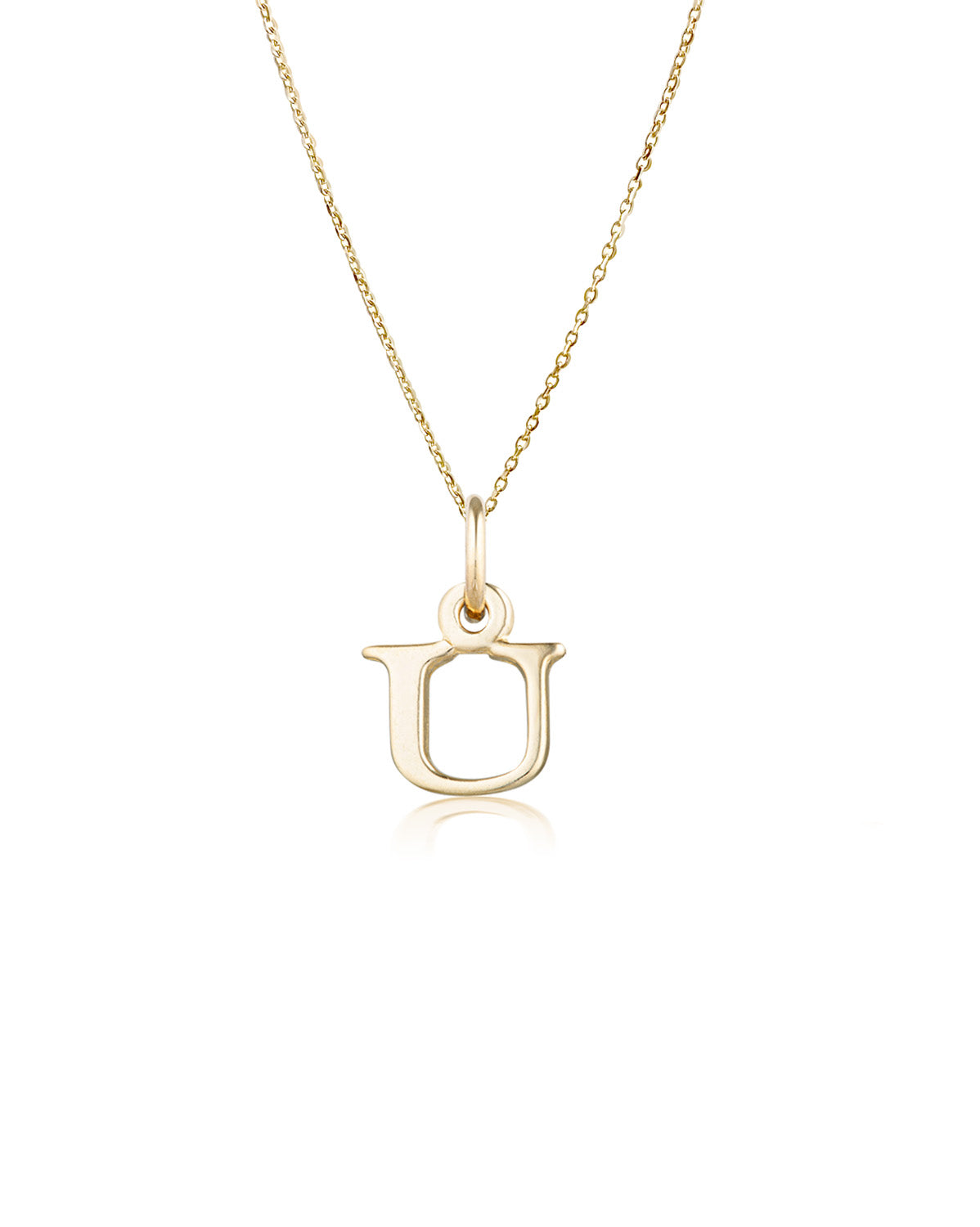Block Letter Necklace (Yellow Gold)