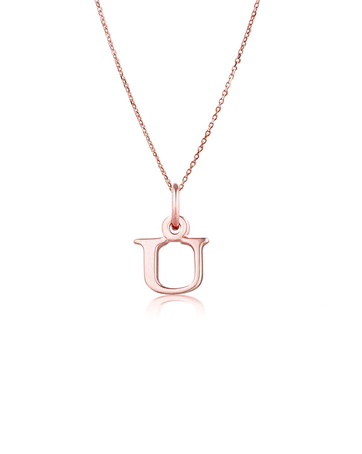 Block Letter Necklace (Rose Gold)