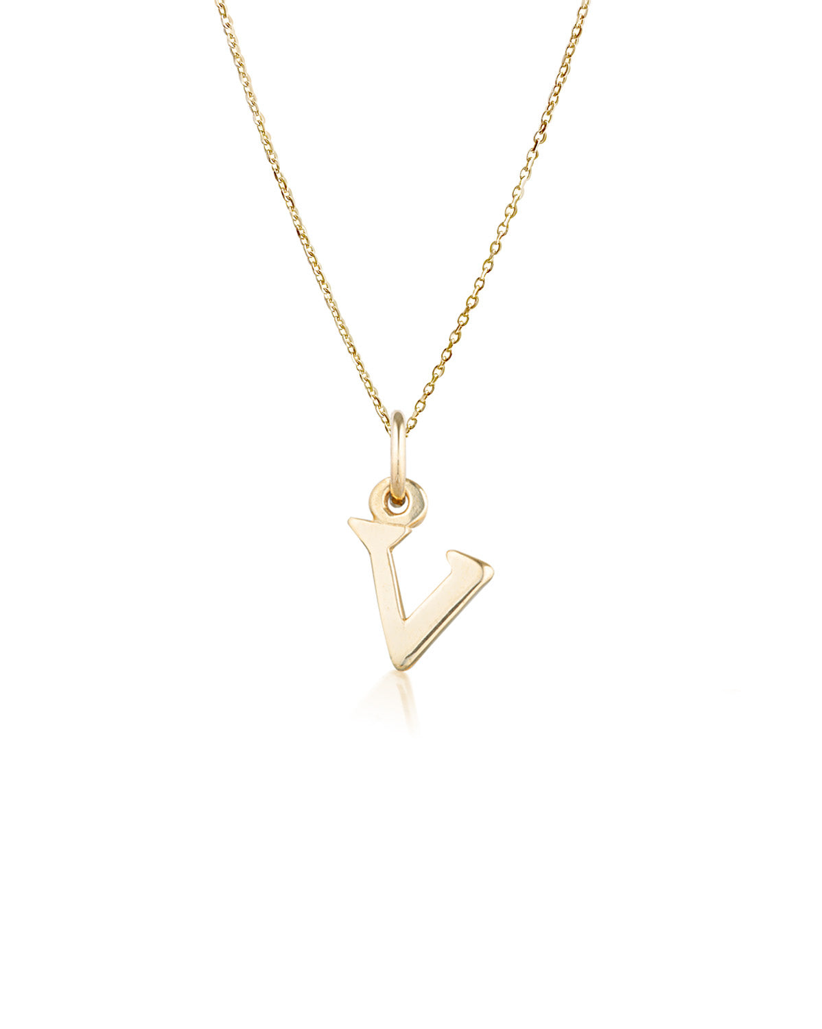 Block Letter Necklace (Yellow Gold)