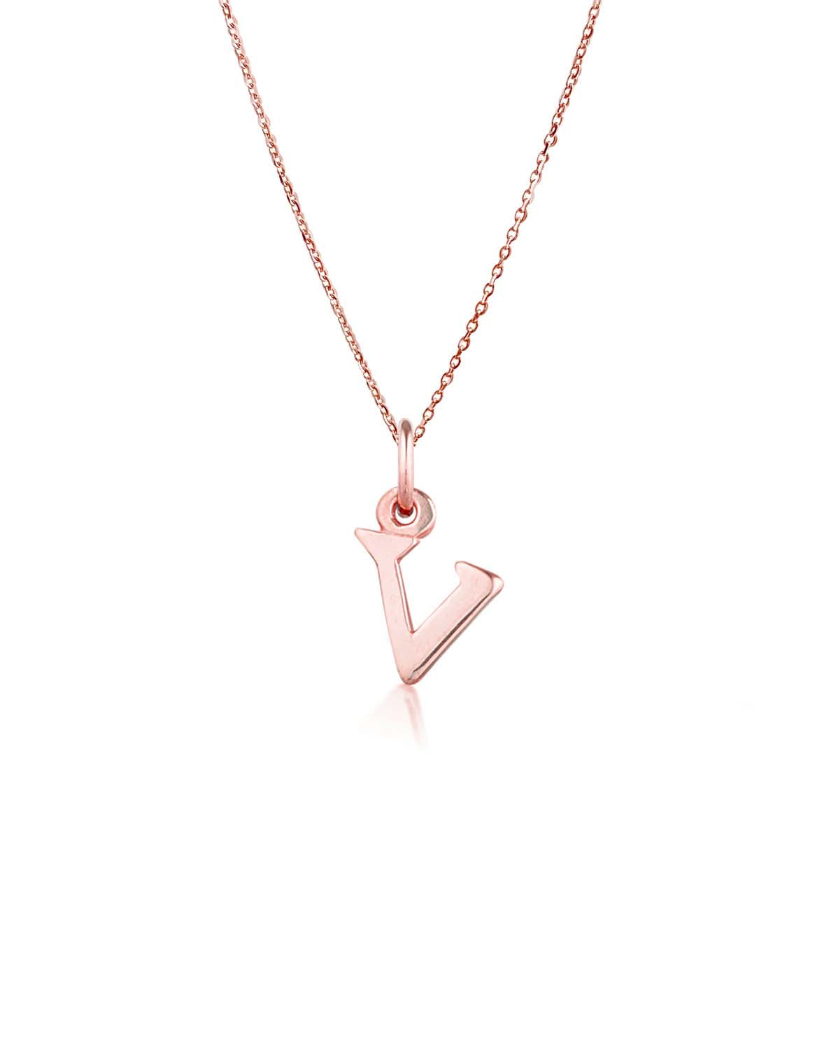 Block Letter Necklace (Rose Gold)