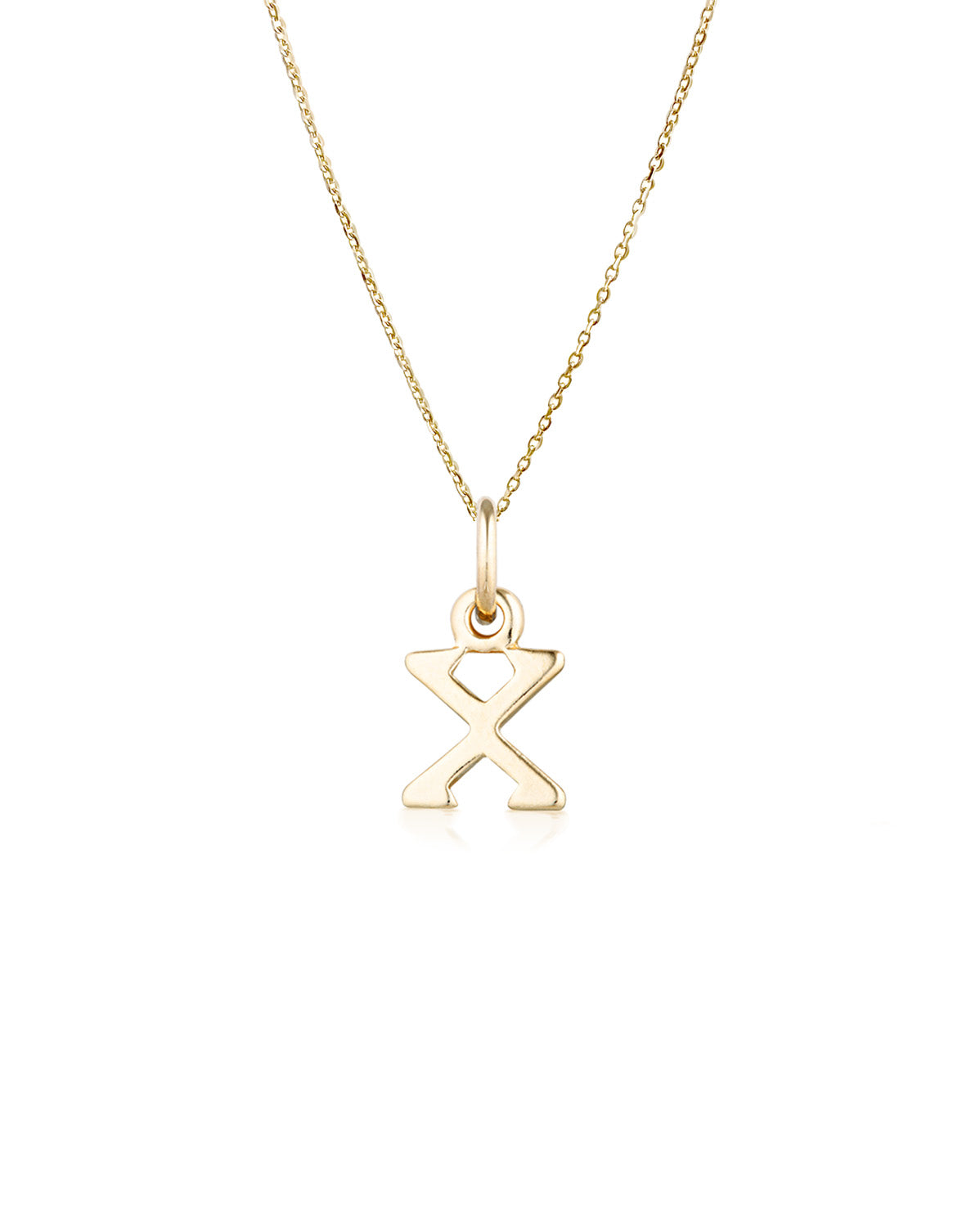 Block Letter Necklace (Yellow Gold)