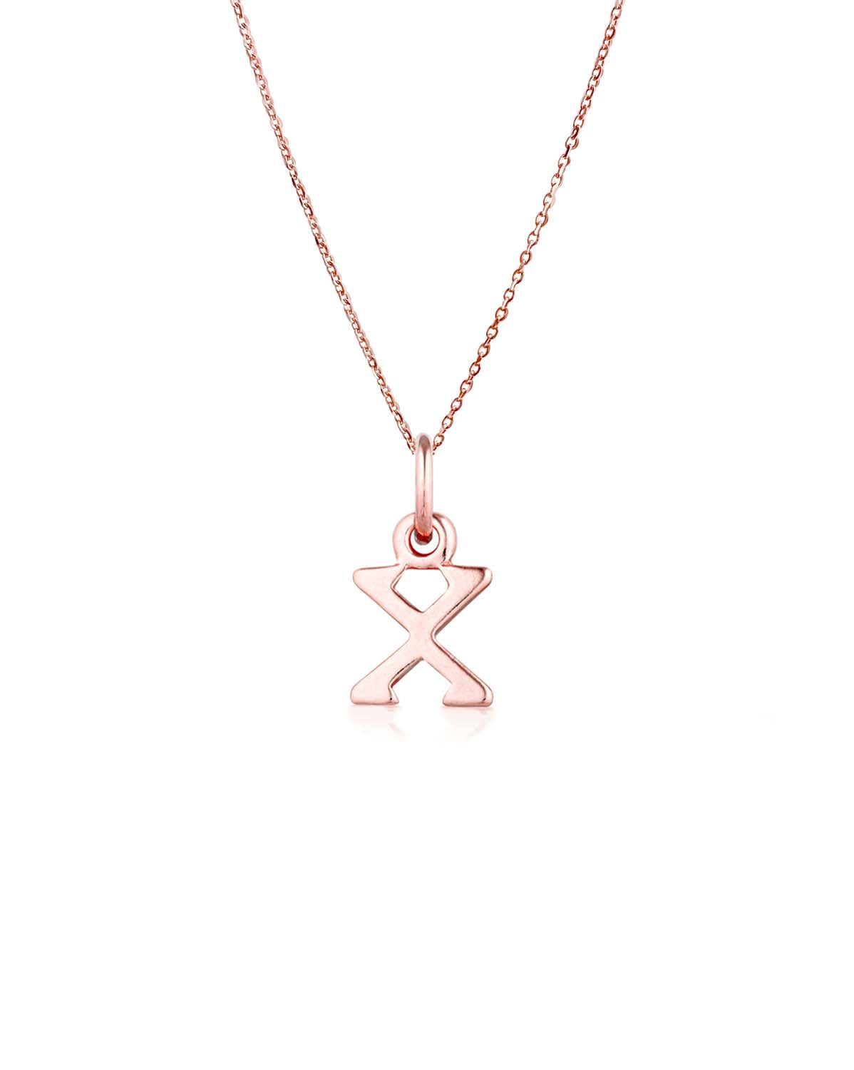 Block Letter Necklace (Rose Gold)