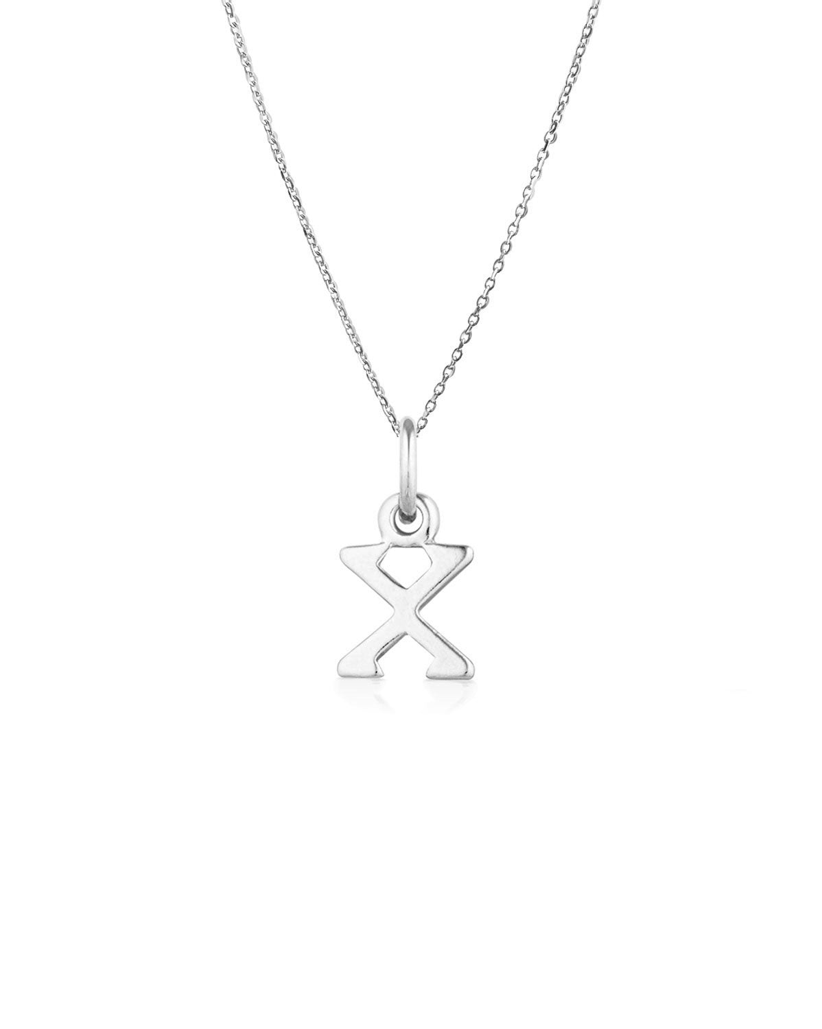 Block Letter Necklace (Silver)