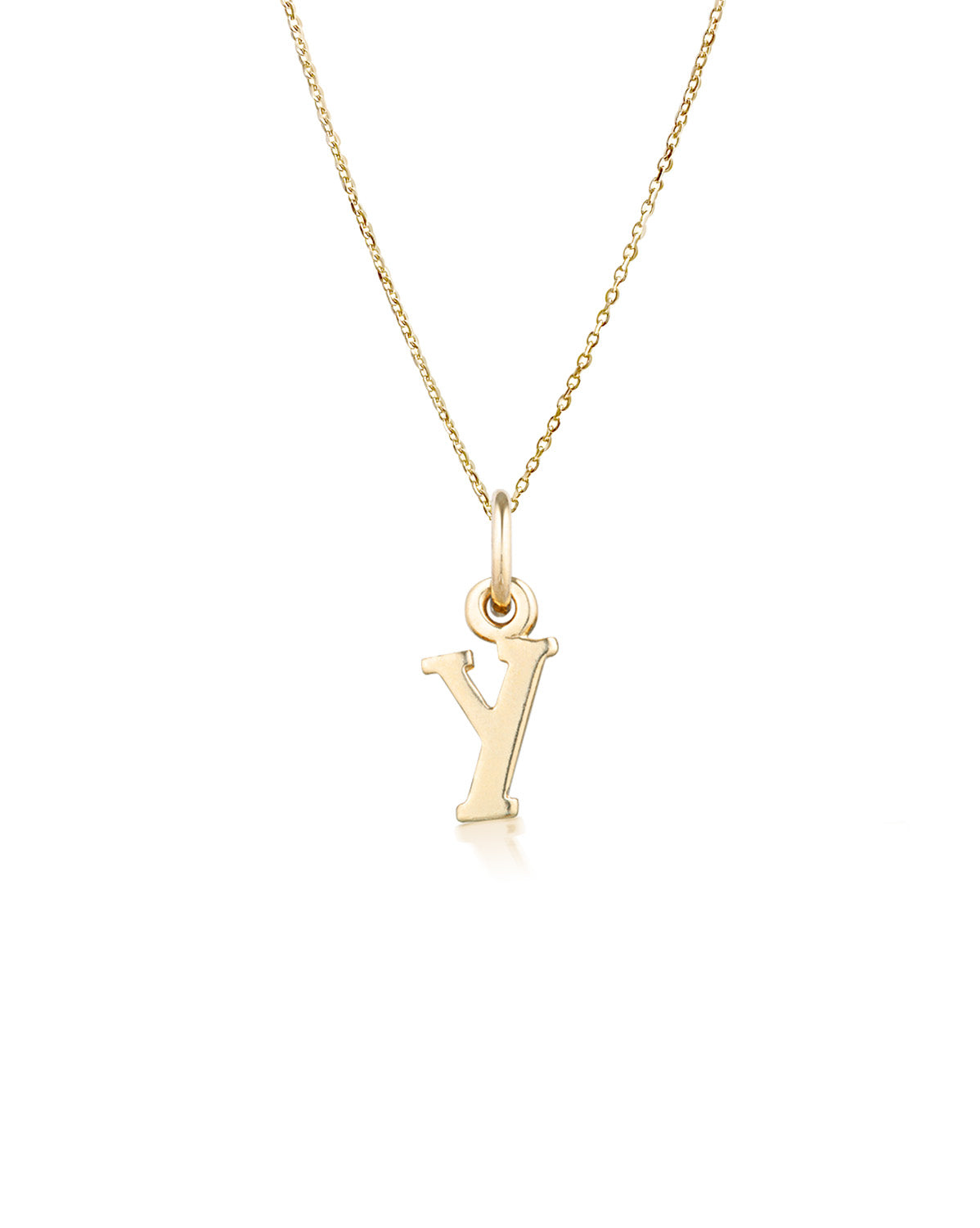 Block Letter Necklace (Yellow Gold)