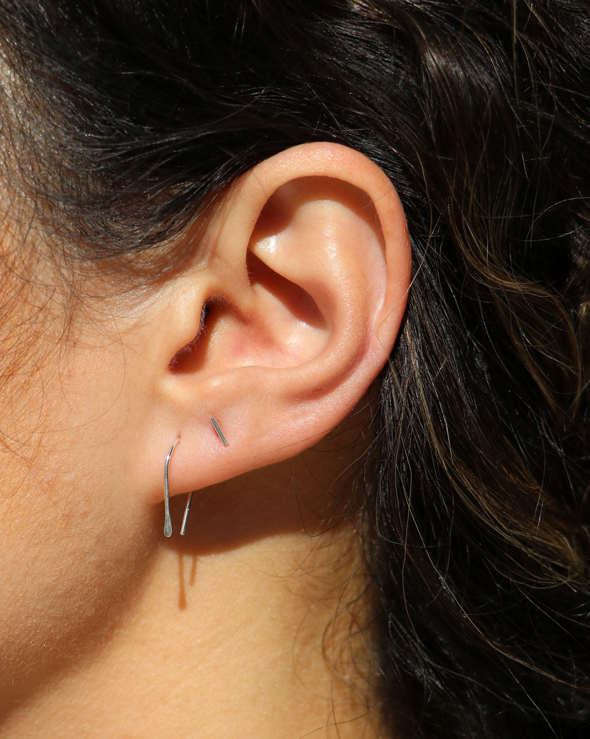 Handmade Arc Earrings in Sterling Silver