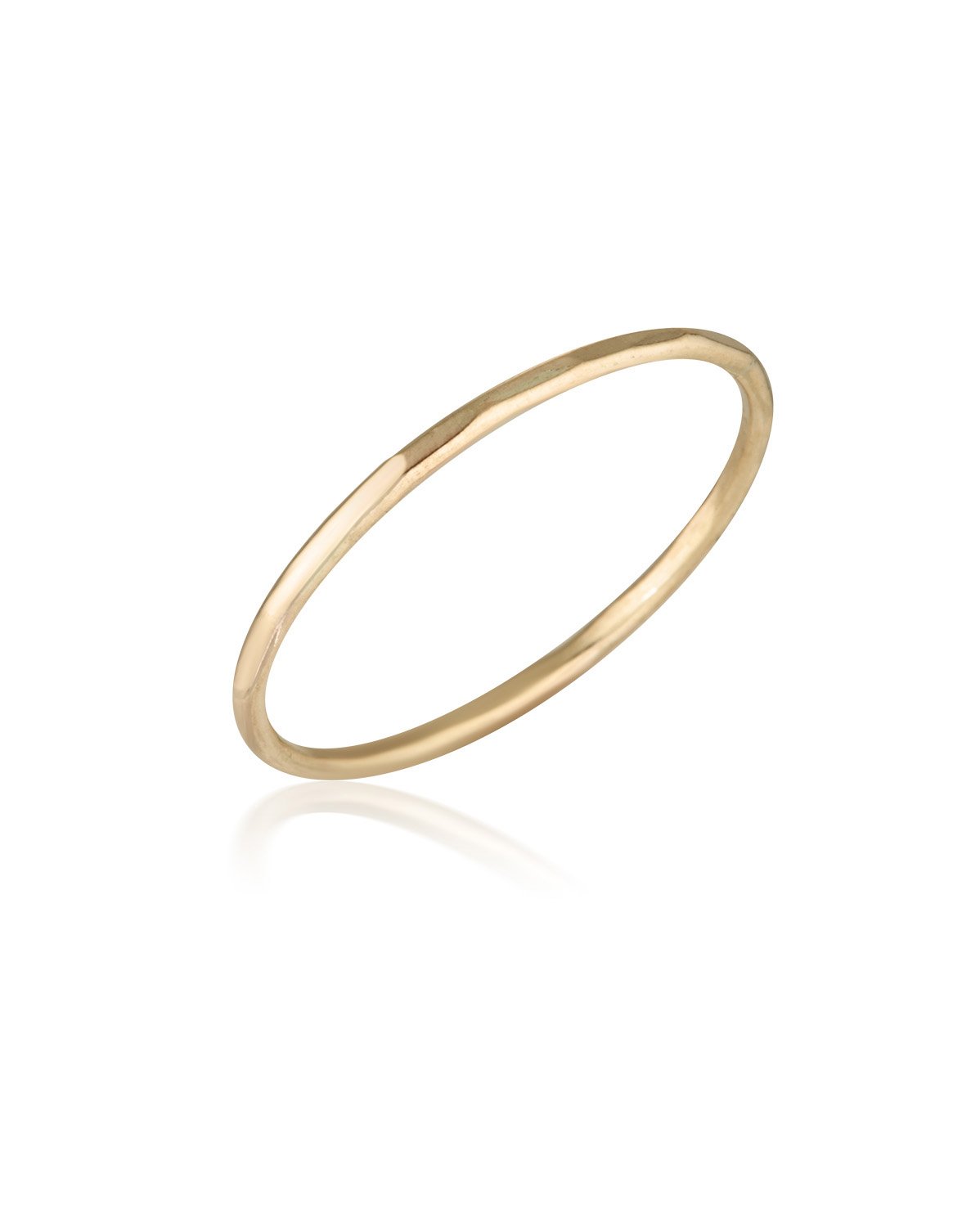 Journey Ring (9k Yellow Gold) by Sit &amp; Wonder. A lightly hammered plain band.