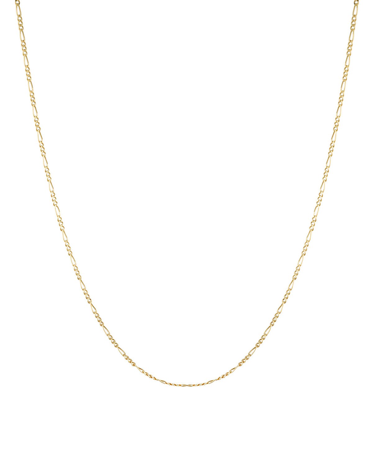 Figaro link chain (9k Yellow Gold) for layering by Sit &amp; Wonder